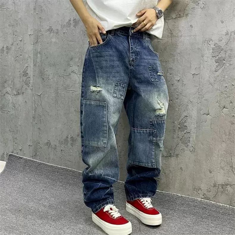 Streetwear Brand Denim - Jeans Cargo da Uomo Streetwear a